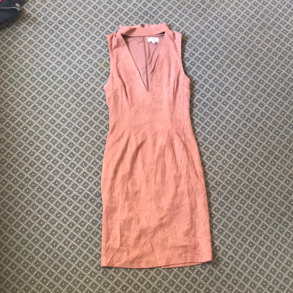 Pink Suade choker dress